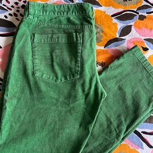 J. Crew City Fit straight leg corduroy pants Kelly green 32R